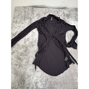 Free People Blouse Tunic Women's Size Small Long Sleeve 2 Button Front EUC